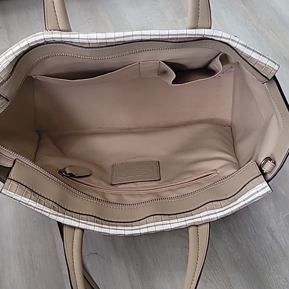 COACH Bleecker Riley Embossed Weave Leather Satchel/Shoulder/Crossbody Tote Bag - Picture 3 of 10